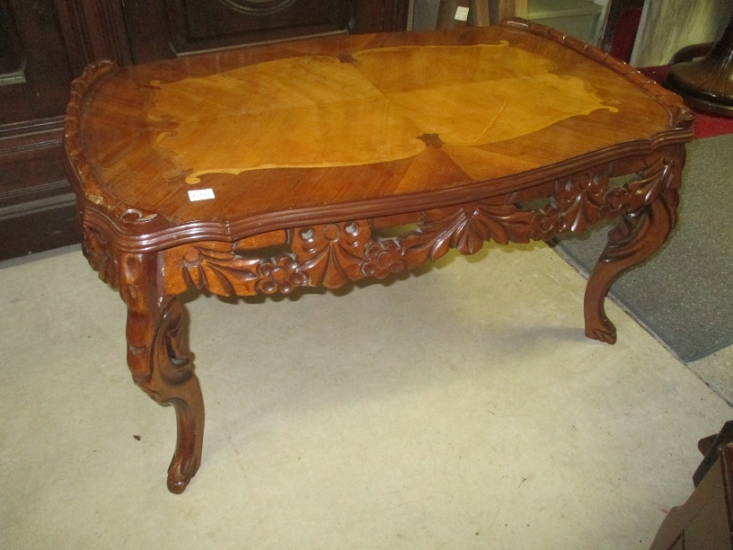 Fabulous Coffee Table Circa 1930 Great Inlaid Wood And Carved A Fabulous Coffee Table Circa 1930 Great Inlaid Wood And Carved A