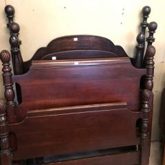 Single Mahogany Bed c1930 with Flame Finials