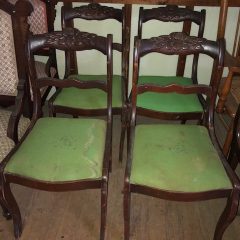 Set of 4 Matching Chairs c1930 with Carved Floral Design