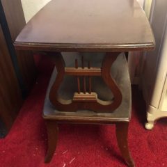 Pair of Vintage Side Tables with Harps in each End c1945