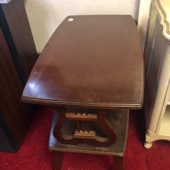 Pair of Vintage Side Tables with Harps in each End c1945