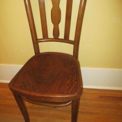 Vintage Retro Solid Wooden Chair – with North American Store Labels – Made in Poland