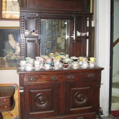 Original Eastlake Style (c 1880) Tall Cupboard with Mirrored Top and Lots of Storage Below