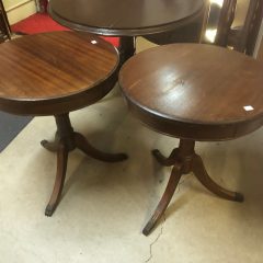 Pair of Pedestal Base Tables c 1940 in Solid Condition