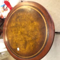 Leather Top Pedestal Side Table c1940